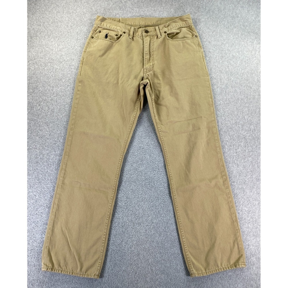 Polo Ralph Lauren 650‎ Straight Pants Men Size 34x32 (Meas 33x31) Dark Tan Khaki